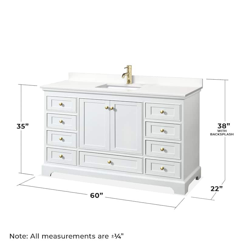 Wyndham Collection WCS202060S-QTZ-UNSMED Deborah 60" Free Standing
