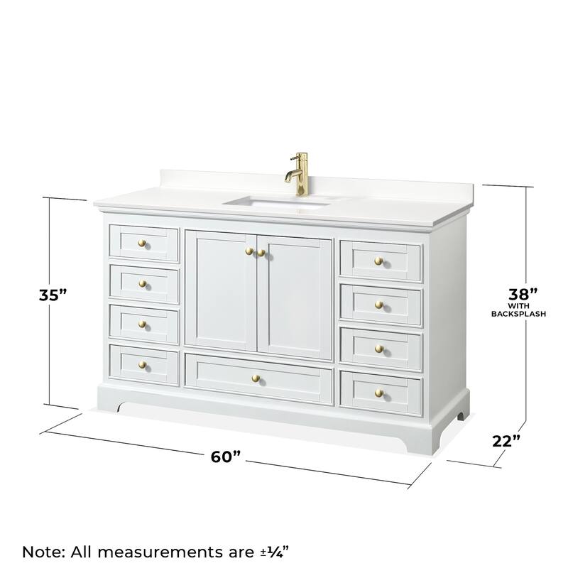 Wyndham Collection WCS202060S-QTZ-UNSMXX Deborah 60" Free Standing
