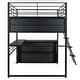 preview thumbnail 15 of 28, Full Size Loft Bed with Desk, LED Shelves, and Storage - Metal Frame with Guardrails and Ladder, Space-Saving Design for Teens