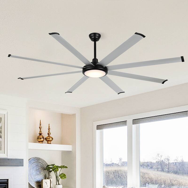 WINGBO 64" and 72" and 80" and 96" Indoor Ceiling Fan with LED Light and Remote