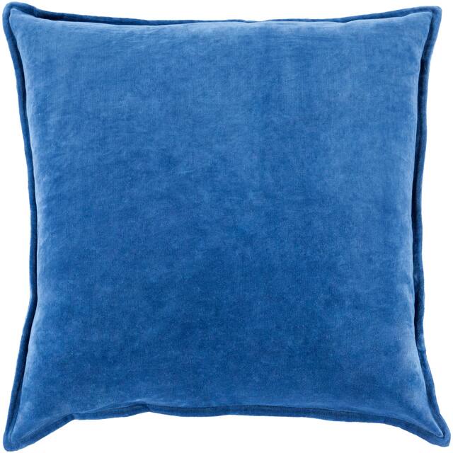 Harrell 18-inch Velvet Throw Pillow - Polyester - Denim