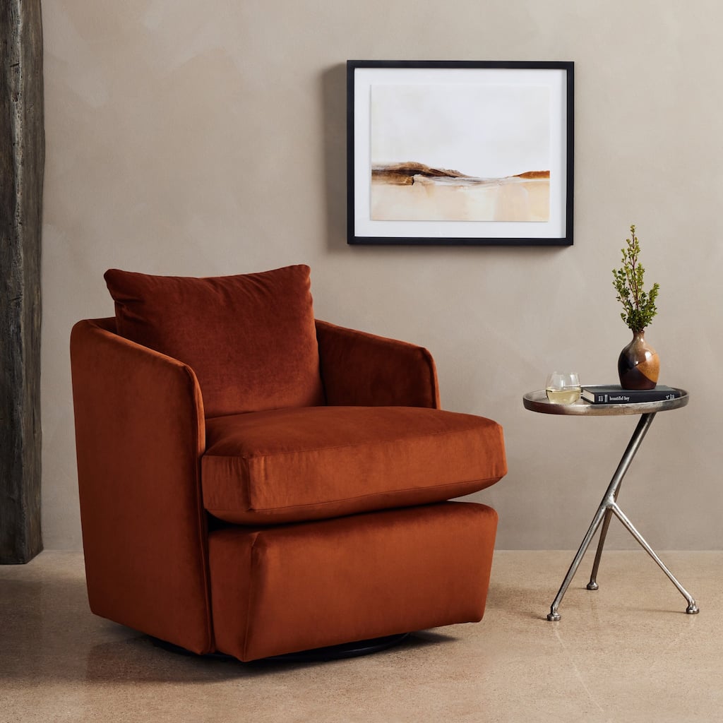 Trent Swivel Chair-Bleecker Rust