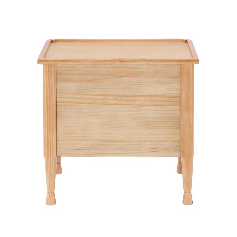 Christopher Knight Home - Modern Minimalist 23.62" Nightstand with Roller Glide Drawers & Tray Top, Versatile Home Use