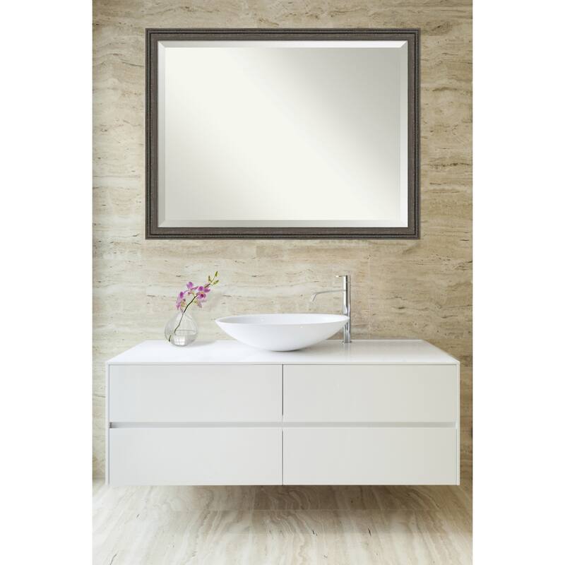 Upcycled Beveled Wood Framed Bathroom Vanity Wall Mirror