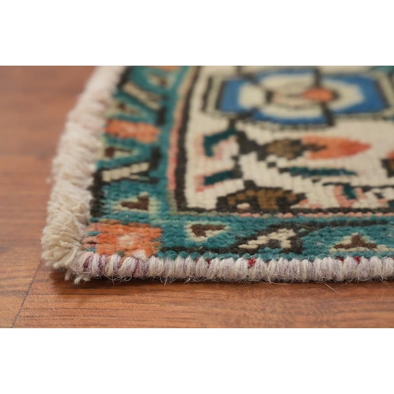 Hand Knotted Oriental 100% Wool Carpet Traditional Floral Oranges & Rust Tabriz Area Rug - 6' 10'' X 5' 0''