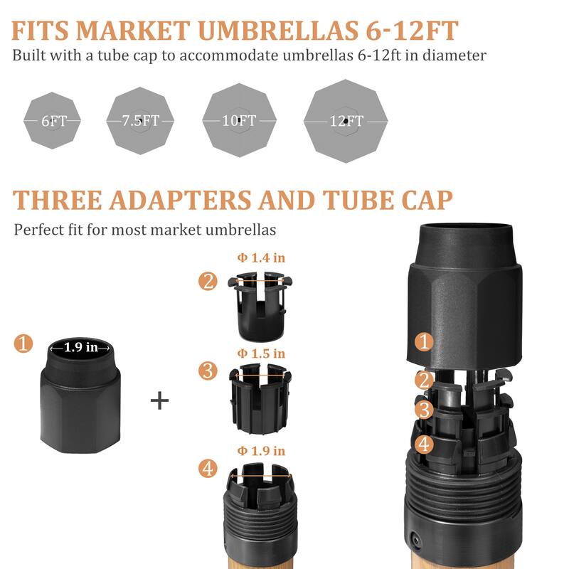 Pellebant Outdoor Market Umbrella Base Stand with Wheels