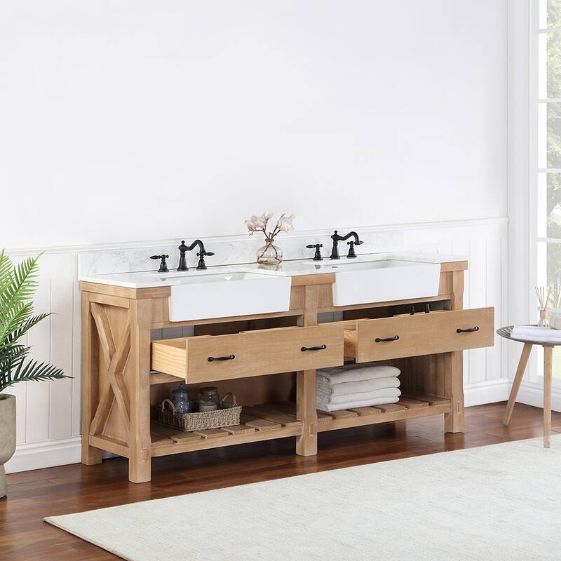 Villareal Bath Vanity with Composite Stone Top without Mirror
