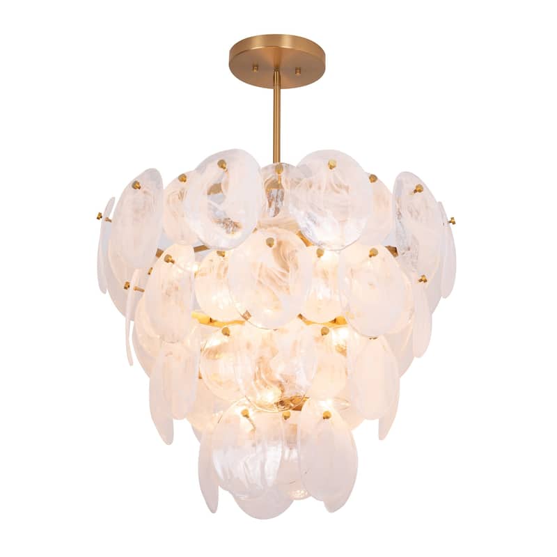 Artcraft Lily 13-Light Chandelier - Brushed Brass Finish