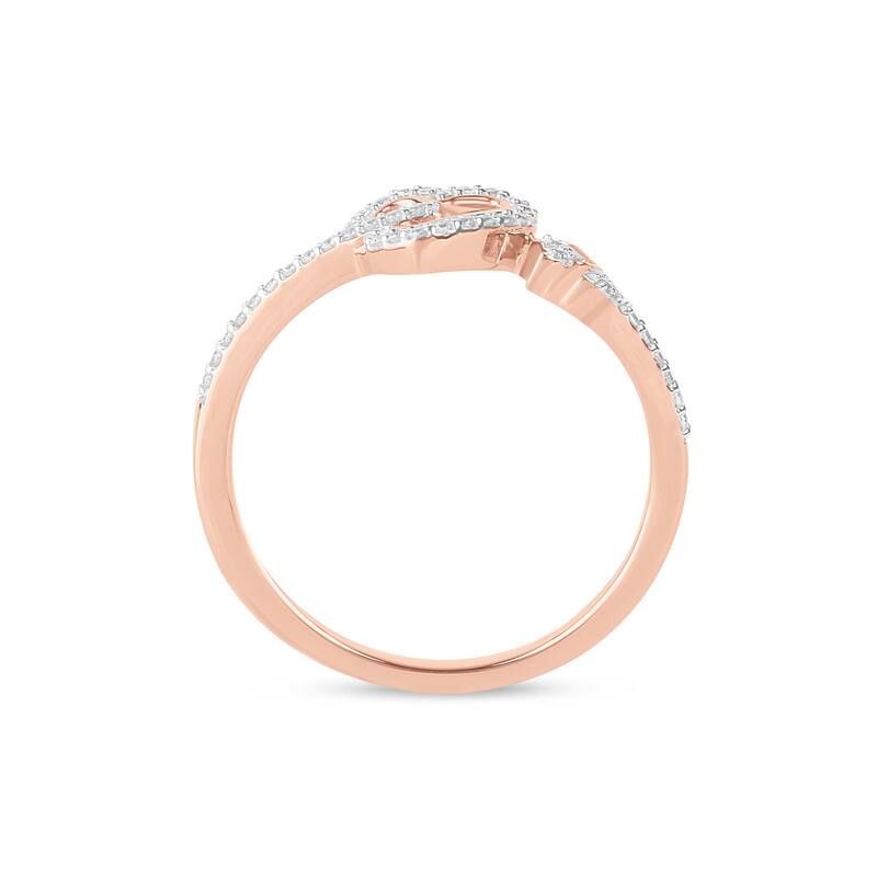 1/8ct TDW Diamond Arrow Heart Ring in 10K Gold for Women