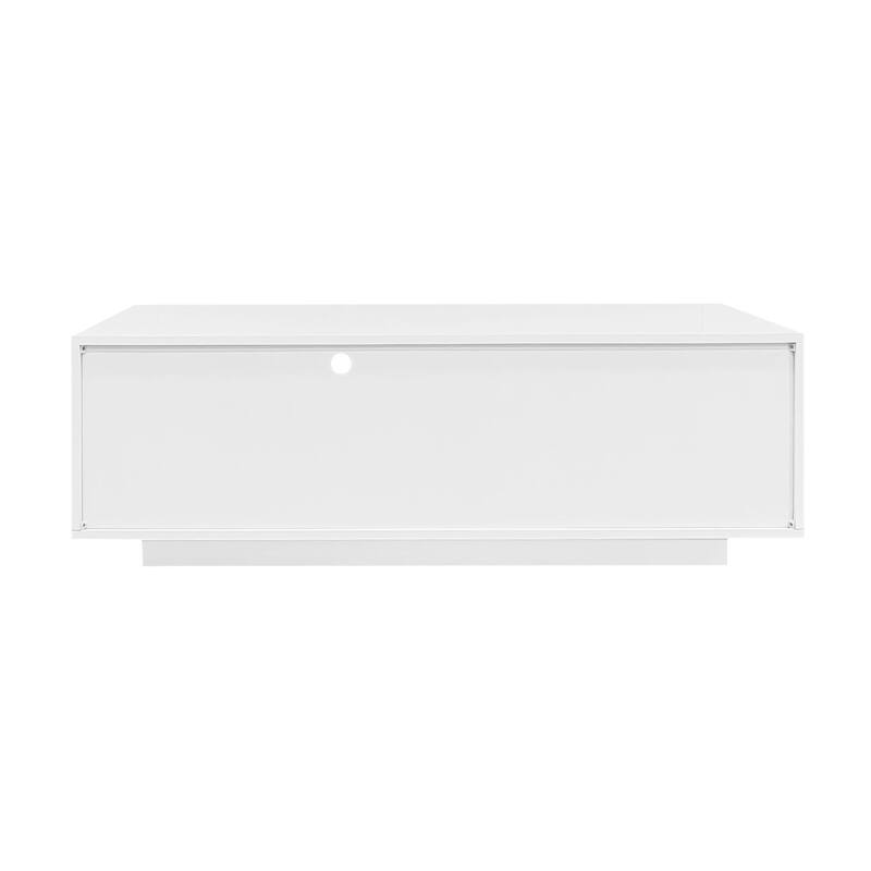 Modern High Glossy Rectangle Coffee Table with 16 Color LED Lights