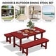 preview thumbnail 58 of 58, 3-Piece HDPE Outdoor Dining Set with Umbrella Hole Table and Two 2-Person Benches