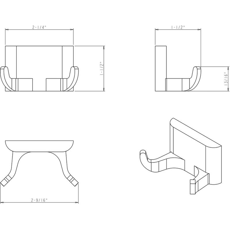 Elements Double Hook Robe Hook from the Bridgeport Collection