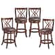 Set of 4 Swivel Bar Stools Bar Height Dining Pub Chairs with Wood Legs ...