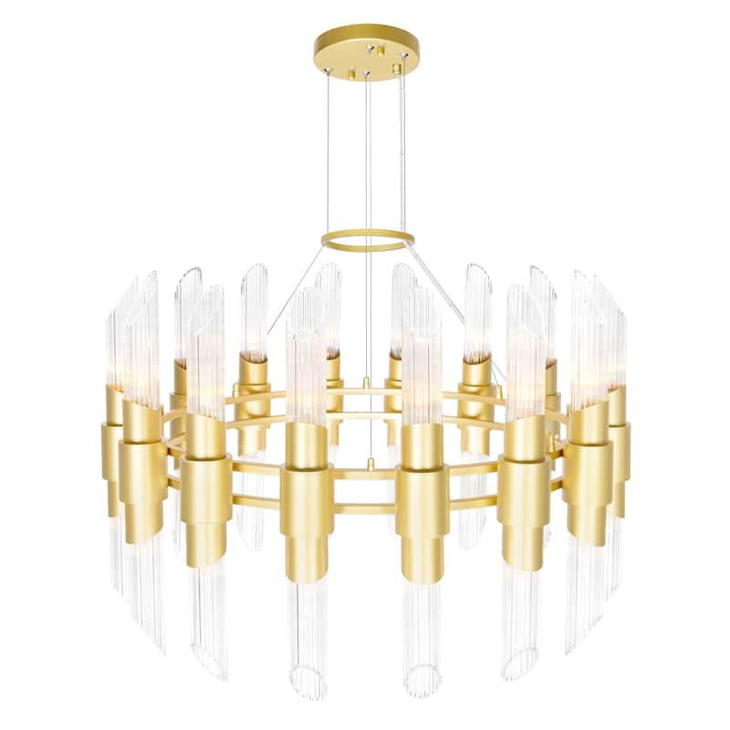 Croissant 32 Light Chandelier With Satin Gold Finish - Satin Gold