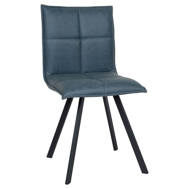 LeisureMod Wesley Modern Dining Chairs - Set of 2 Faux Leather Accent Chairs with Metal Legs for Home Kitchen or Dining Room