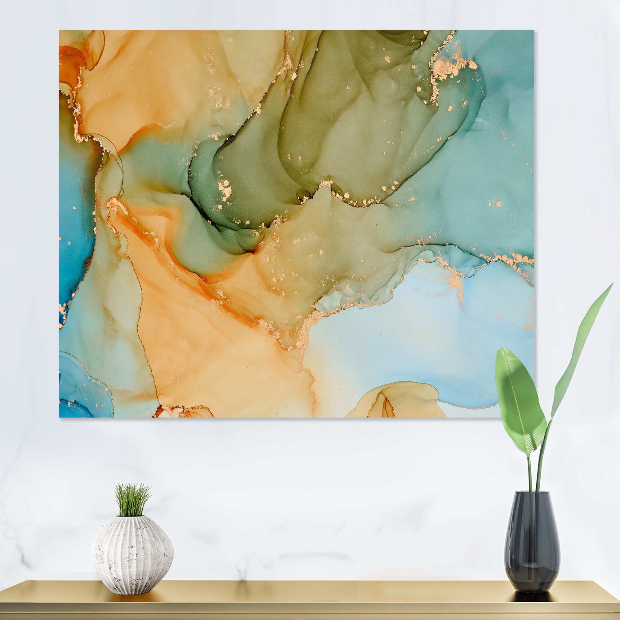 Fluid Painting Abstract Canvas Poster Wall Picture Modern Home Decor Unframed 