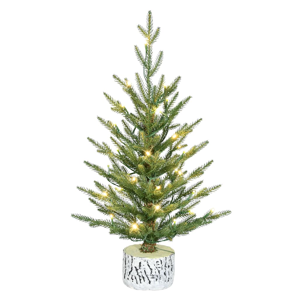Puleo International 2' Pre-Lit Artificial Green Potted Arctic Fir Tree