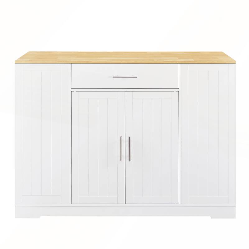 53inch Kitchen Storage Islands with Drawers and Trash Can Storage