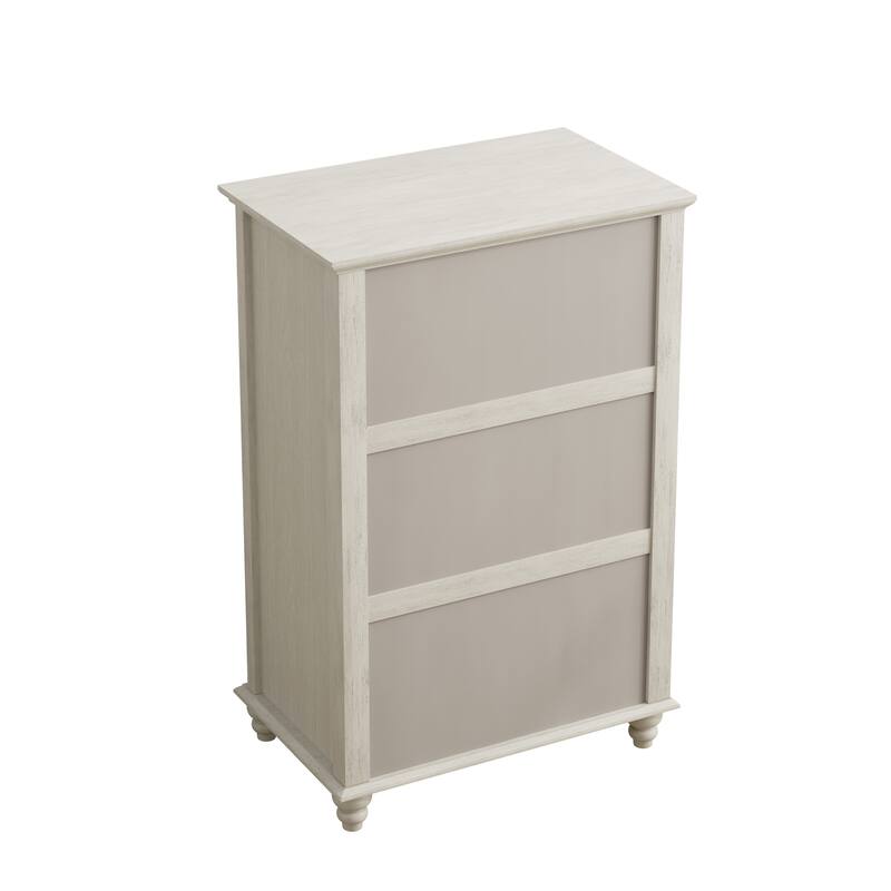 GDFStudio - Ava 45" Tall 5-Drawer Dresser with Fluted Detail and Wooden Base