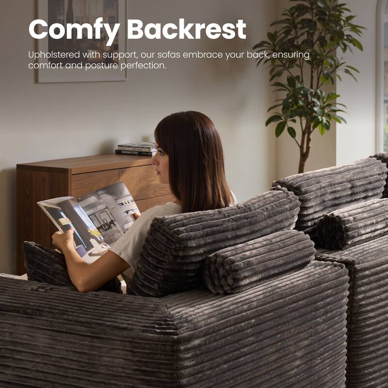 VIOS No-Assembly Plush Fabric Sofa Set​