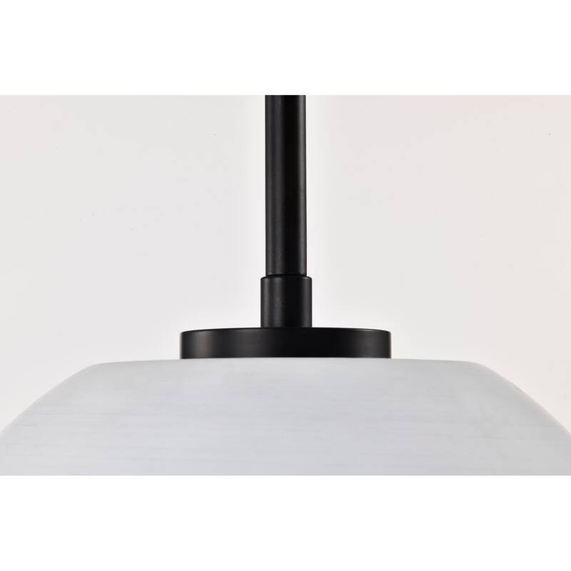 Collins 14 Inch Pendant with White Ceramic - Matte Black