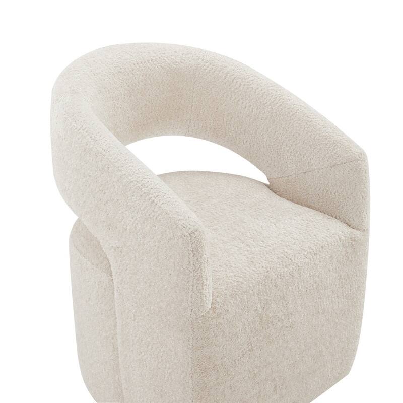 Spruce & Spring Joey Barrel Accent Chair with Casters for Living Room, Office, or Reading Nook