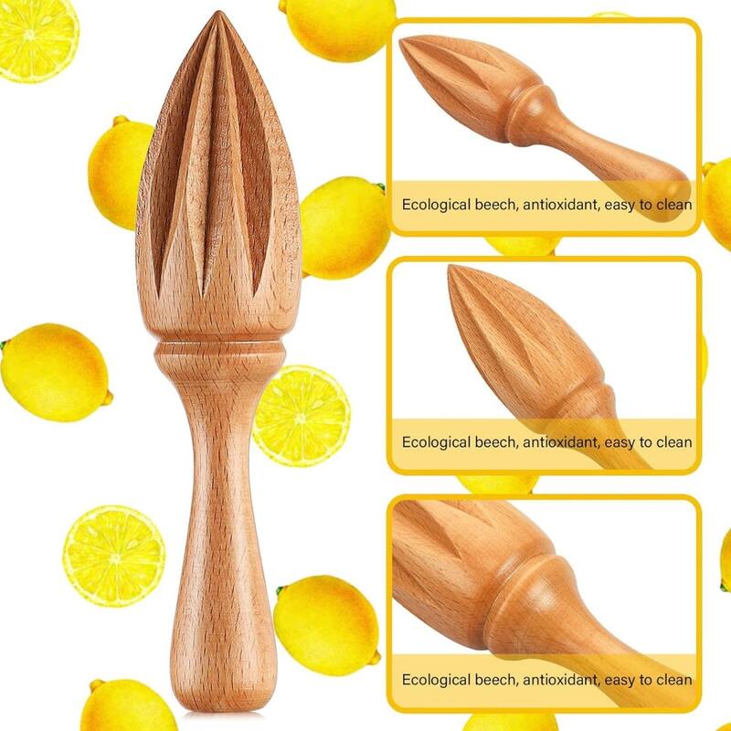 Wooden Lemon Squeezer Reamer Hand Citrus Juicer