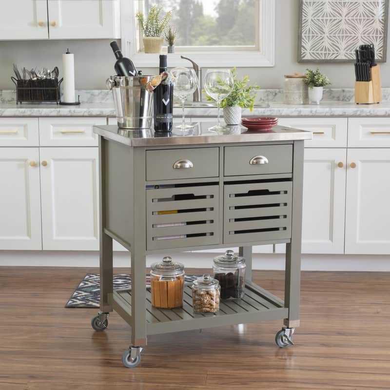 Eileen Rolling Kitchen Cart with Storage