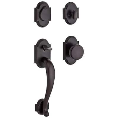 Baldwin Adirondack Dummy Handleset with Rustic Arch Rose and Rustic