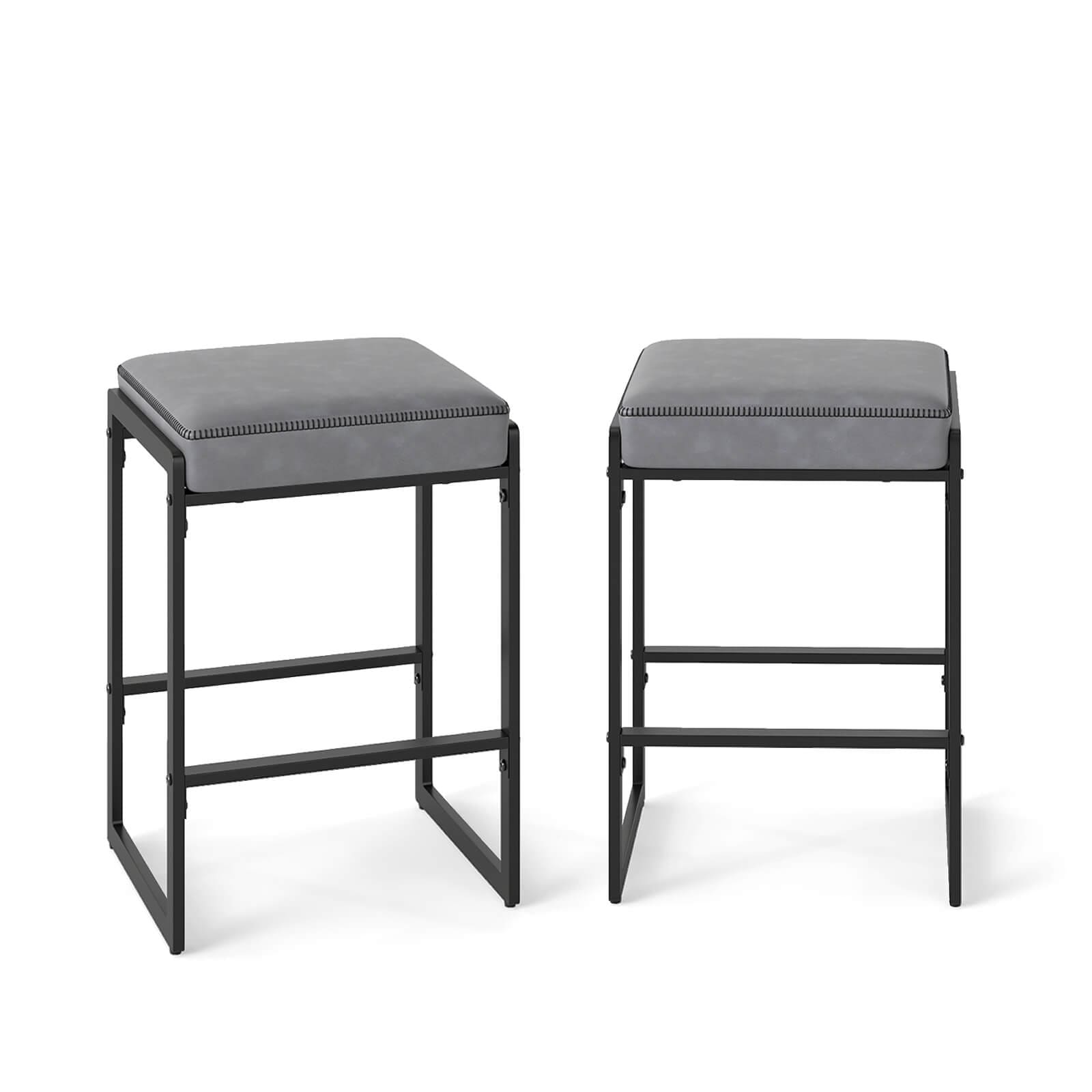 Costway 26” Bar Stools Set of 2/4 with Faux Leather Upholstered Seat, - See Details