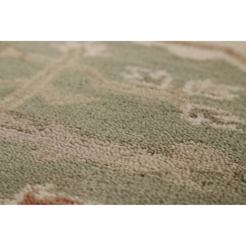 Green Oushak Oriental Accent Rug Handmade Oriental Wool Carpet - 4'2"x 5'11"