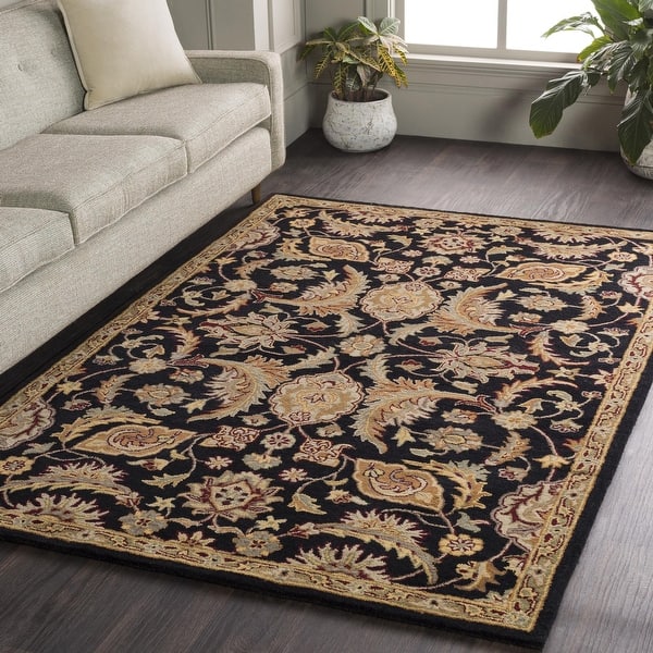 slide 2 of 13, Livabliss Middleton Transitional Floral & Botanical Area Rug Black - 2' x 3' - Rectangle