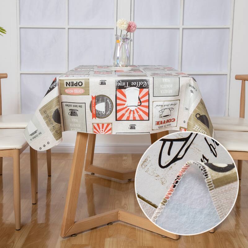 2025 Best Choice Retro Cofee Print tablecloth Great Flannel