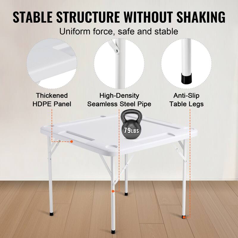 Mahjong Table Portable Domino Game Table with 1 Set of Dominoes for Mahjong Poke Puzzles