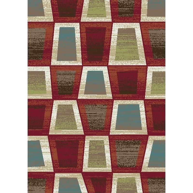 Brookwood 42174 Contemporary Area Rug - 7'10" x 9'10" - Red