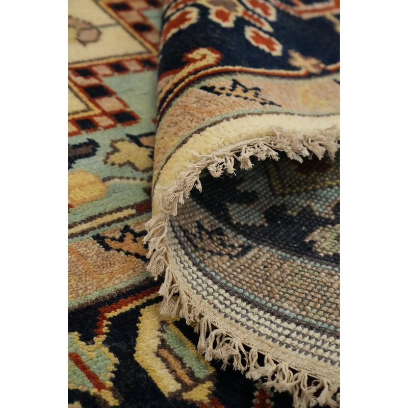Hand Knotted Oriental 100% Wool Carpet Transitional Medallion Beige & Ivories Oushak Area Rug - 13' 9'' X 9' 10''