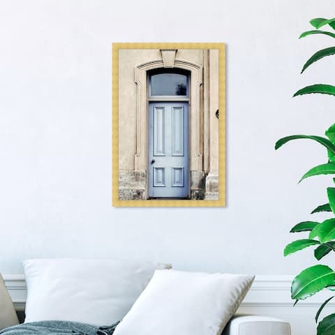 Oliver Gal 'The Lovely Blue Door' Architecture and Buildings Framed Wall Art Prints World Architecture - Blue, Brown