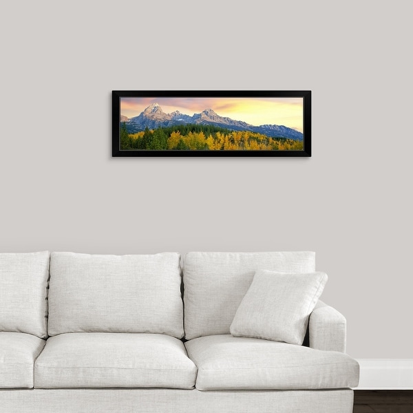 "Sunrise over Teton Range, Taggart Lake Trail, Grand Teton National Park, Wyoming" Black Framed Print