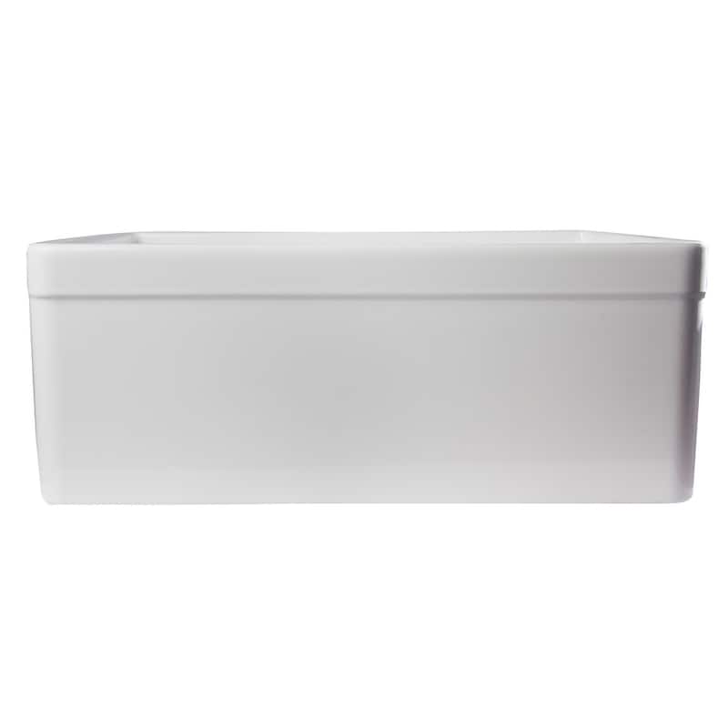 Alfi White Fireclay 26-inch Decorative Lip Single Bowl Farmhouse Kitchen Sink