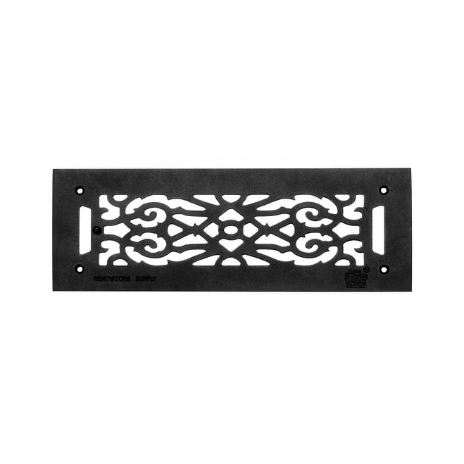 Black Air Vent Registers, Grilles & Vents 16 in X 5.5 in. Cast Aluminum Wall/Ceiling/Floor Vent Register Renovators Supply