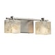 preview thumbnail 2 of 0, Justice Design Alabaster Rocks Era 2-light Brushed Nickel Bath Light, Off-white Rectangle Shade