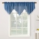 preview thumbnail 72 of 73, No. 918 Erica Crushed Voile Ascot Beaded Sheer Rod Pocket 1-Piece Curtain Valance 51x24 - Blue