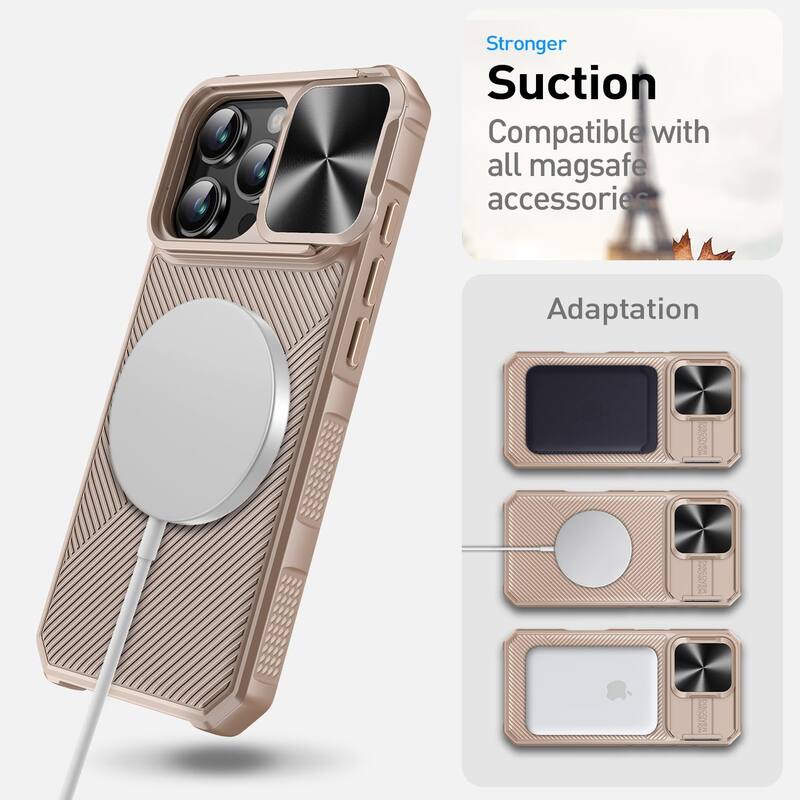 iPhone 16 Pro Max Camera Protection Kickstand - Case Compatible with Mag Safe, Protective Shockproof Military, Phone Case