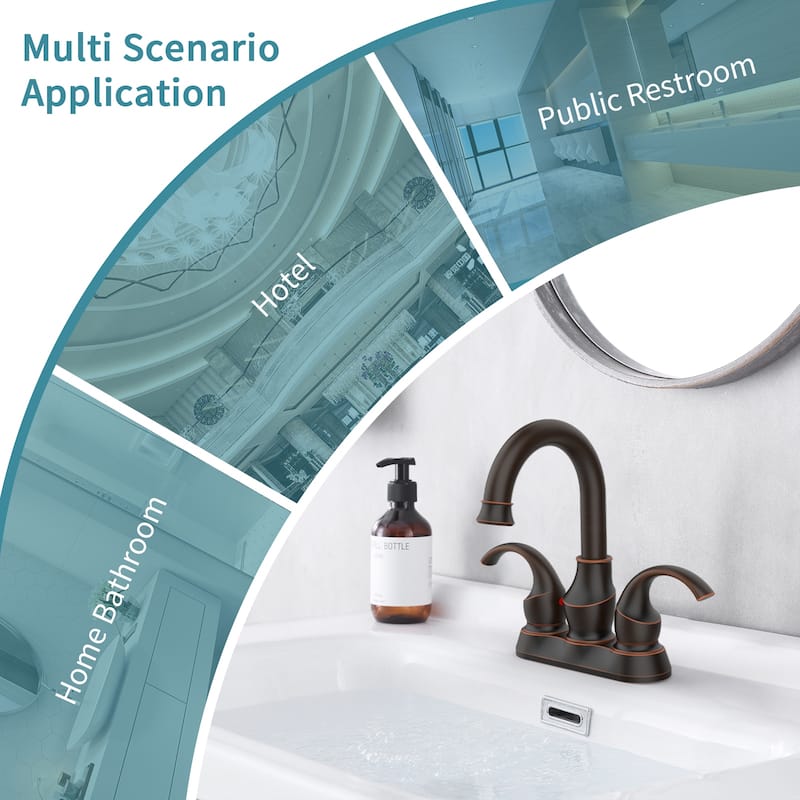 Bathroom Faucet Brushed Nickel 2-Handle Bathroom Sink Faucet 360 Degree Faucet RV Bathroom Faucet 3 Holes Lavatory Faucet