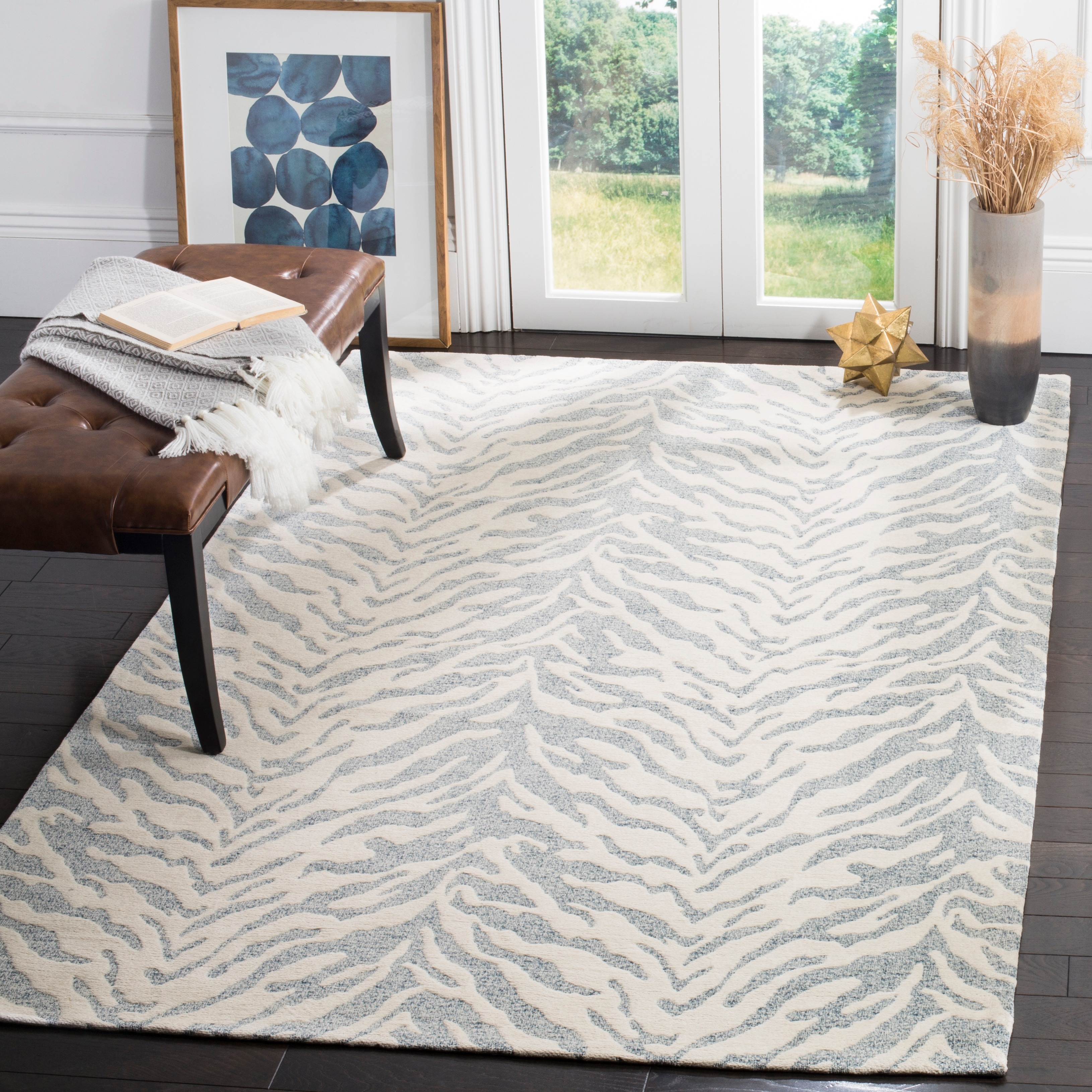 SAFAVIEH Handmade Flatweave Marbella Bogdana Modern Polyester Rug
