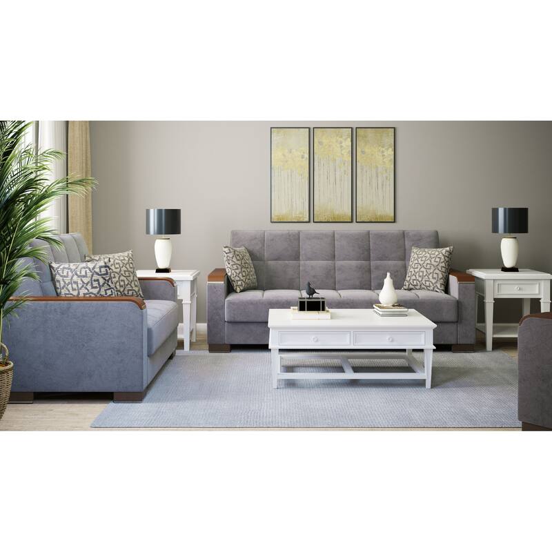Collection Upholstered Convertible Loveseat With Storage