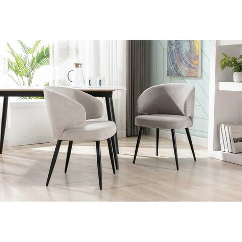 Porthos Home Lyle Fabric Upholstered Dining Chair with Steel Legs