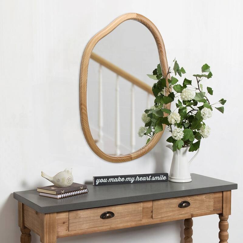 Abstract Irregular Shape Curvy Mirror - Antique Natural