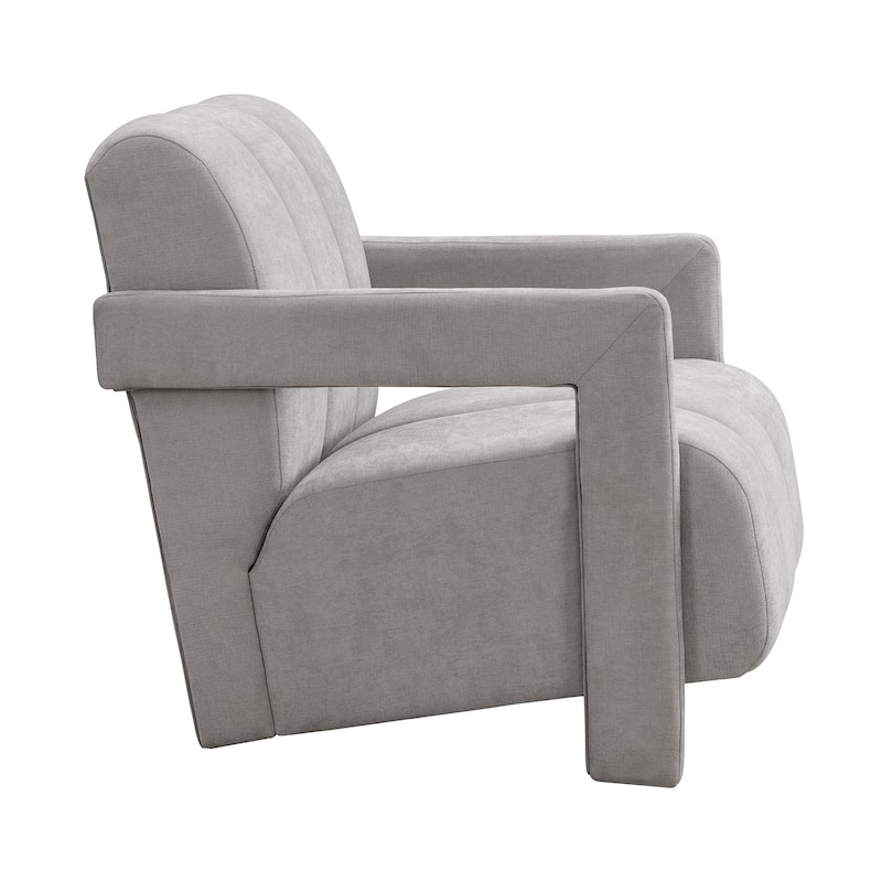 26.3'' Modern Minimalist Leisure Armchair, Armchair With L-Shaped Armrests And Polyester Fabric