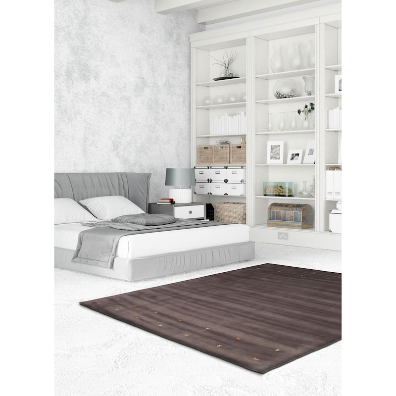 Kashkuli Gabbeh Grey Rug 9'9" x 12'8" - 9'9 x 12'8